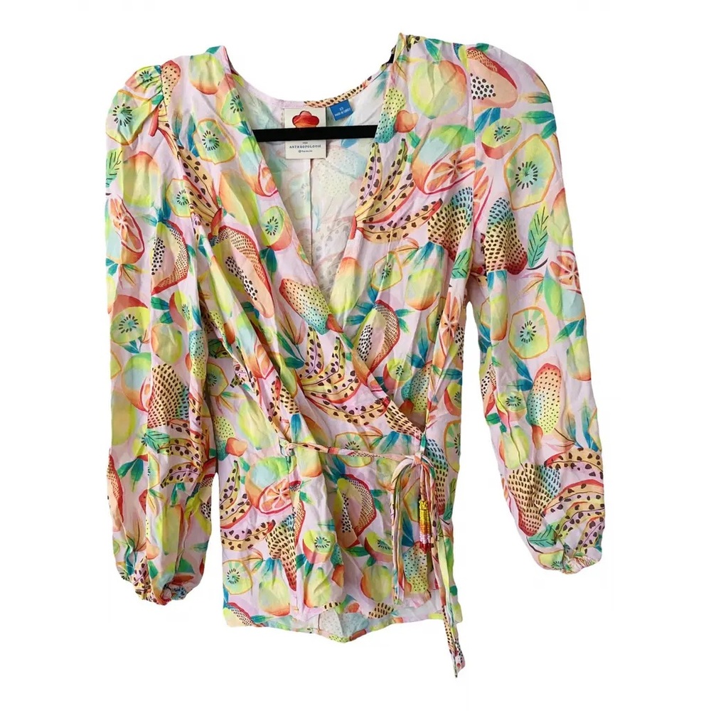 FARM Rio Multicolor Long Sleeve Wrap Top